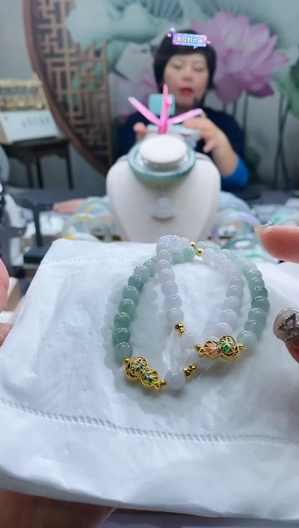 【闪购商品】翡翠手串银S925镶嵌03 多样性仅发其一