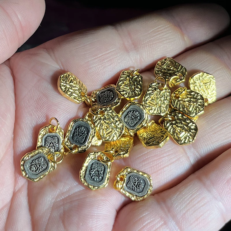 925银银制品 S925银双色扎基拉姆12*9MM吊坠配饰FG607