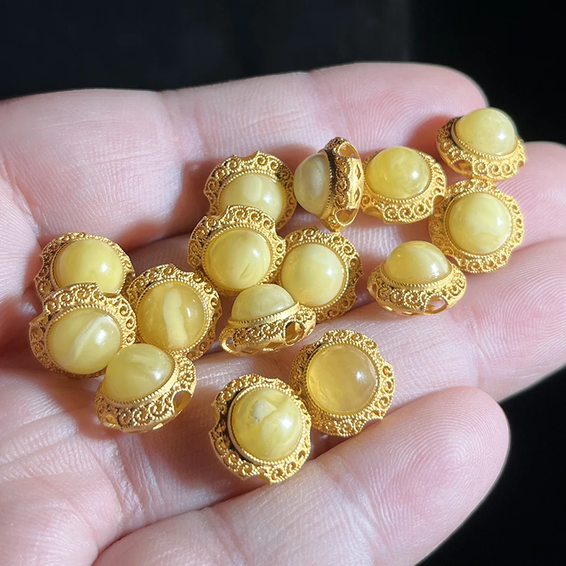 S925银天然蜜蜡隔珠FG536