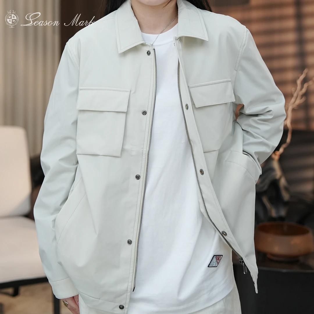 SEASONMARK秋季新款胸口贴袋纯色夹克休闲百搭潮流外套男平替好物