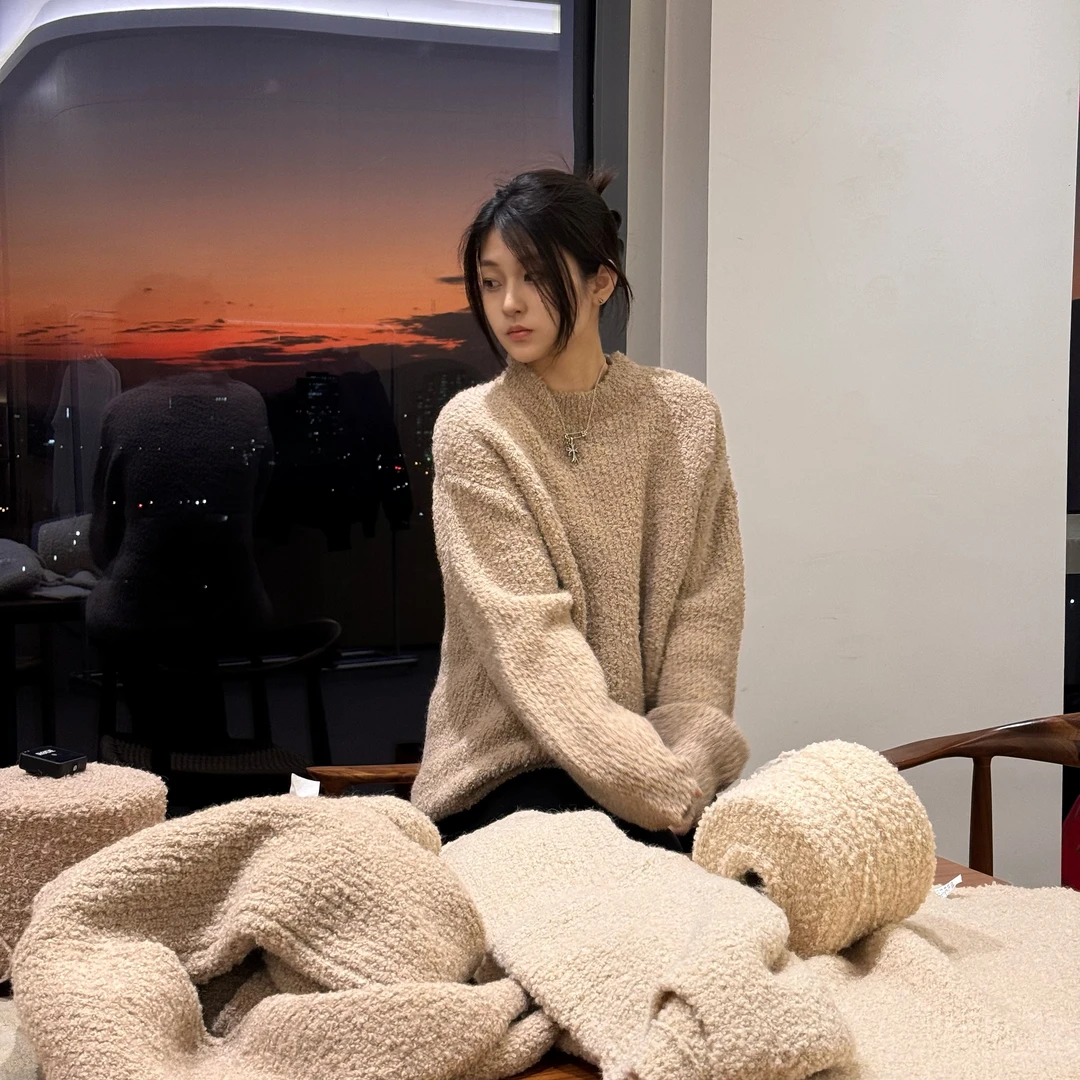 SEASONMARK SEASONMARK冬季新款羊驼毛毛衣休闲百搭cleanfit简约