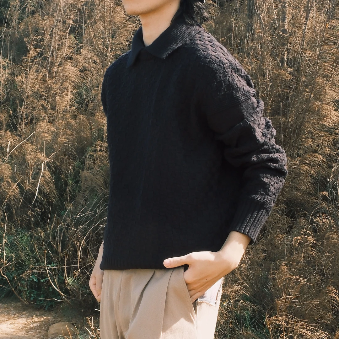 SEASONMARKcleanfit风感尼龙材料宽松棋盘格编织2024秀款poloT恤