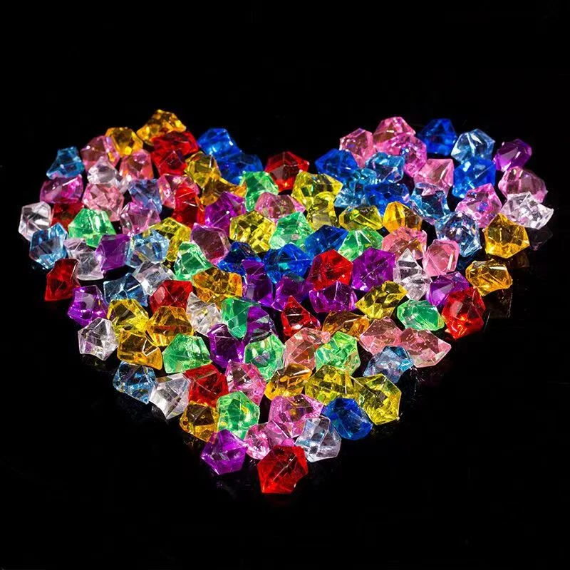 仿真水晶石冰块鱼缸造景石子亚克力七彩宝石儿童钻石玩具盆栽装饰