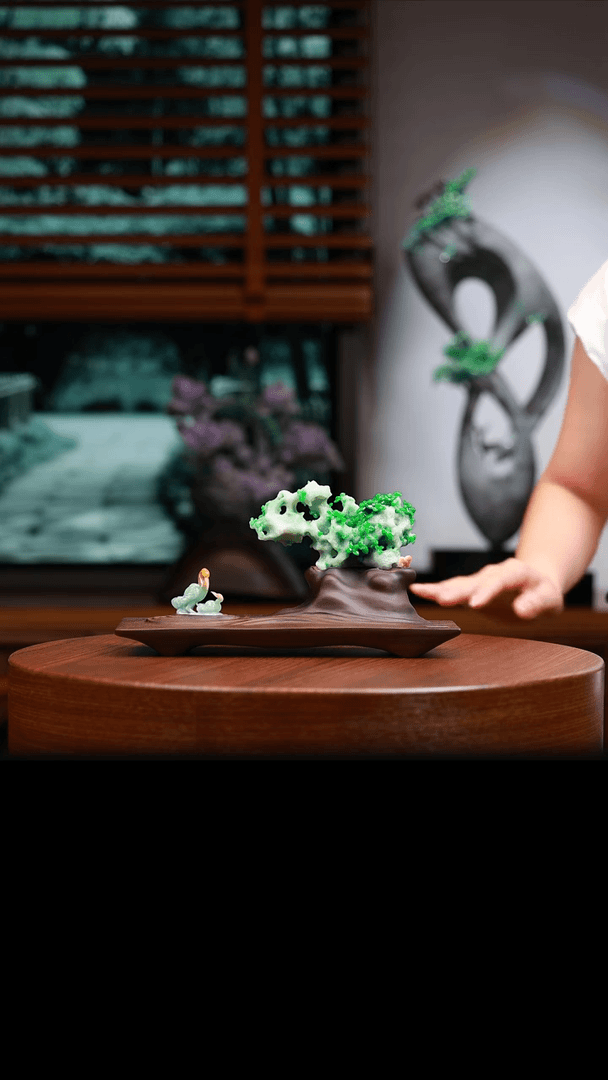 【闪购商品】翡翠摆件未镶嵌白鹭太湖石
