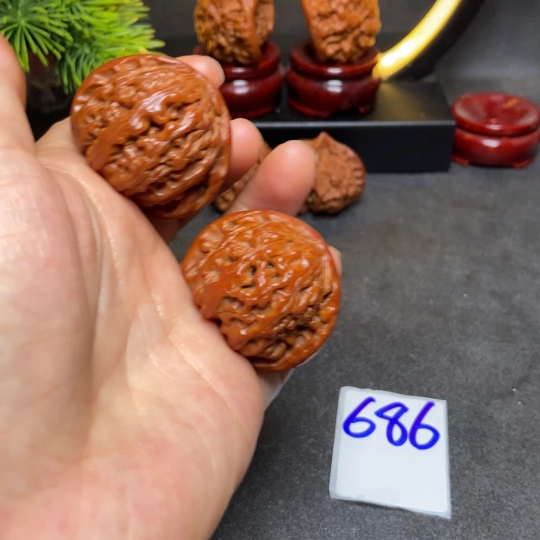 文玩核桃把件36白狮子686