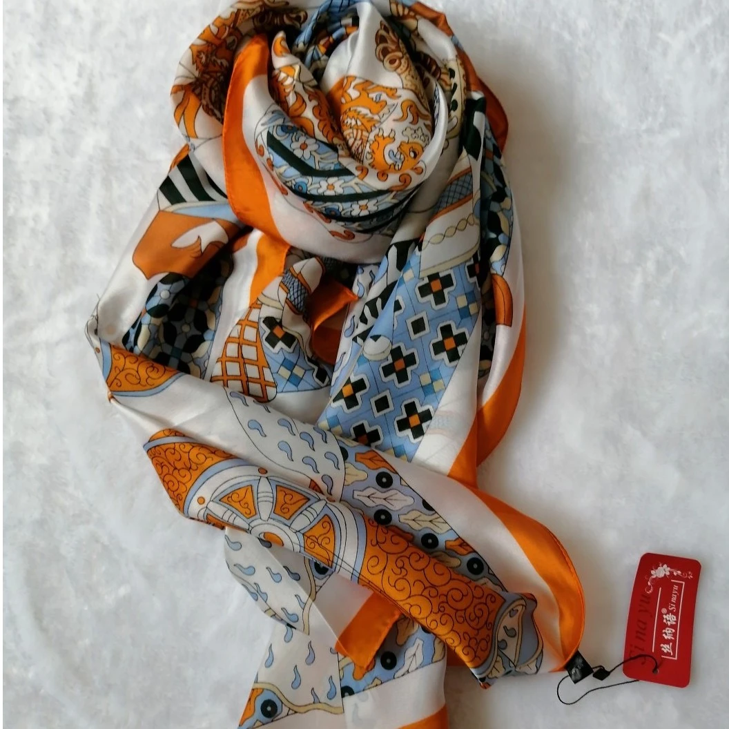 L030# 黄花 新款百搭丝巾围巾披肩通用90*180