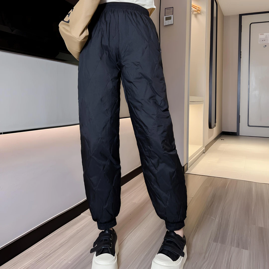 羽绒裤女冬季外穿长裤宽松休闲时尚白鸭绒裤子新款百搭显瘦黑色