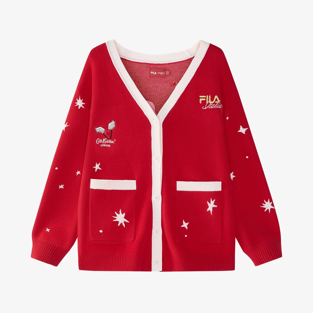 FILAKIDS斐乐儿童【防风保暖】女童红色春季时尚外套K12G514404F