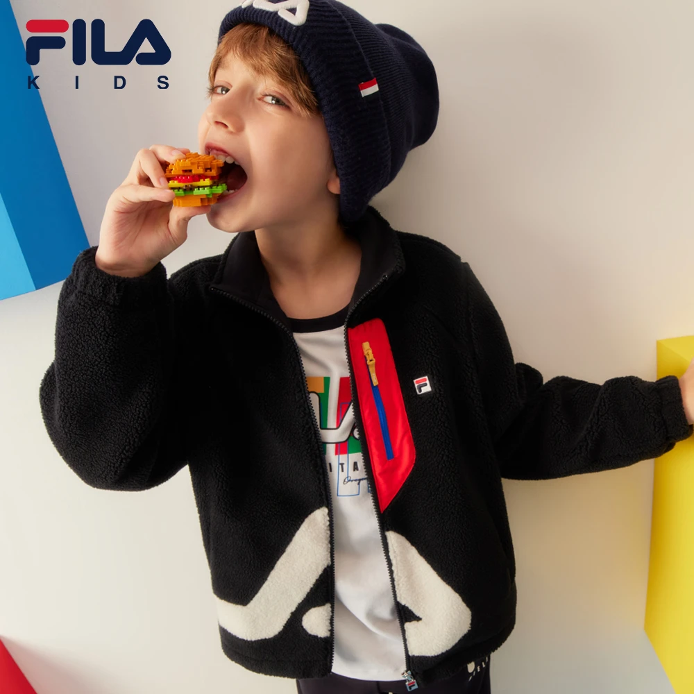 FILAKIDS斐乐儿童【摇粒绒】中大童宽松保暖休闲外套K12B341501F