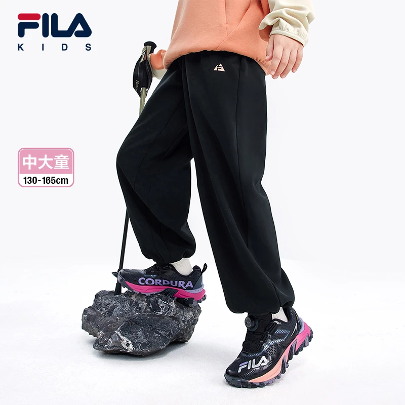 FILAKIDS斐乐儿童冬季新款中大童运动时尚梭织百搭长裤K12G443806