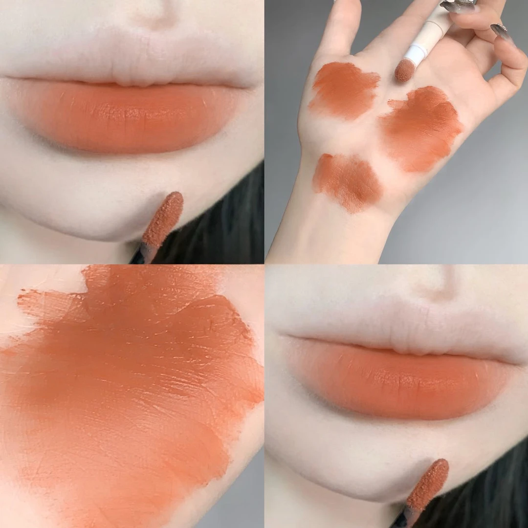 橘色甜美风唇粉霜唇泥唇霜丝绒唇釉欲风素颜显白唇泥黄皮友好
