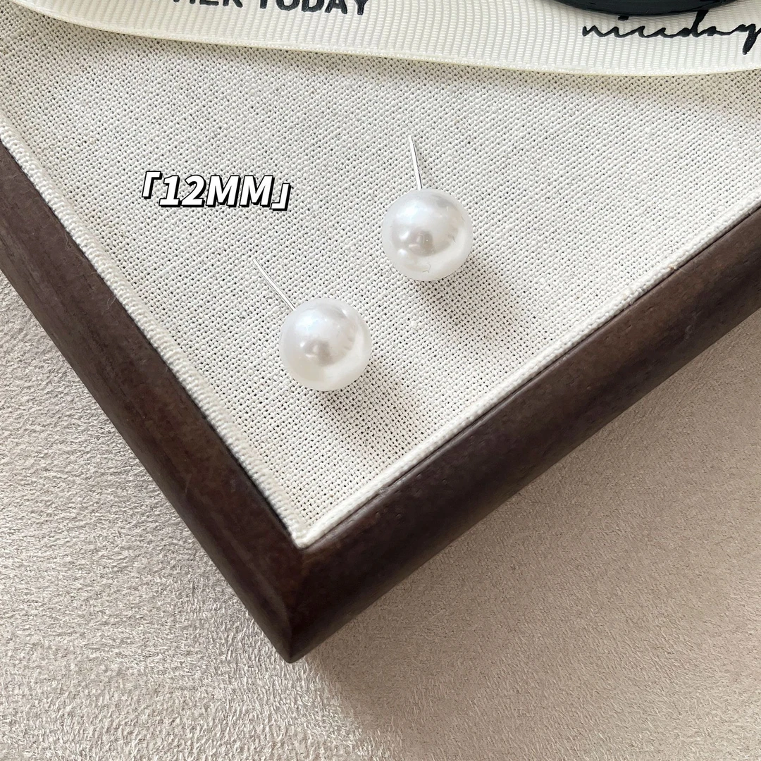 铜合金仿珍珠耳饰 珍珠耳环女珍珠白S925银针小众耳钉仿珍珠fever