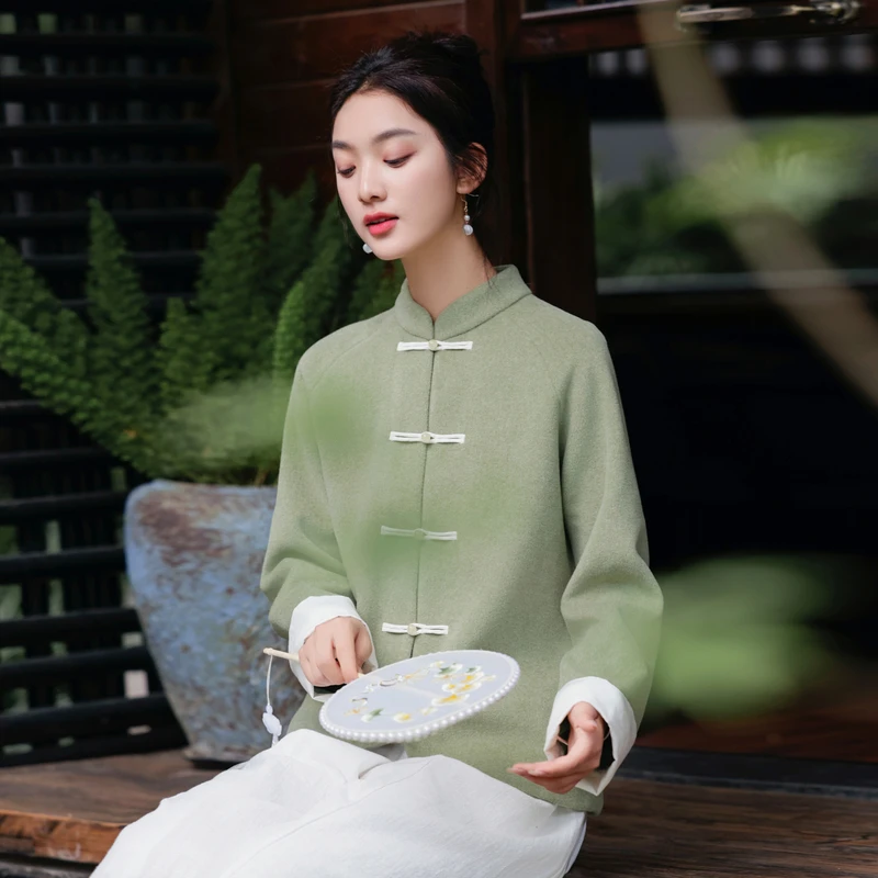 改良唐装2025新款新中式秋冬禅意茶服外套禅服佛系女装上衣