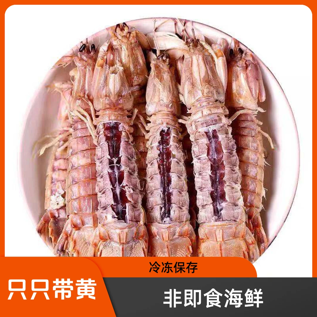 全母皮皮虾熟冻带膏带黄虾婆虾蛄冷冻濑尿虾富贵虾非即食海鲜水产