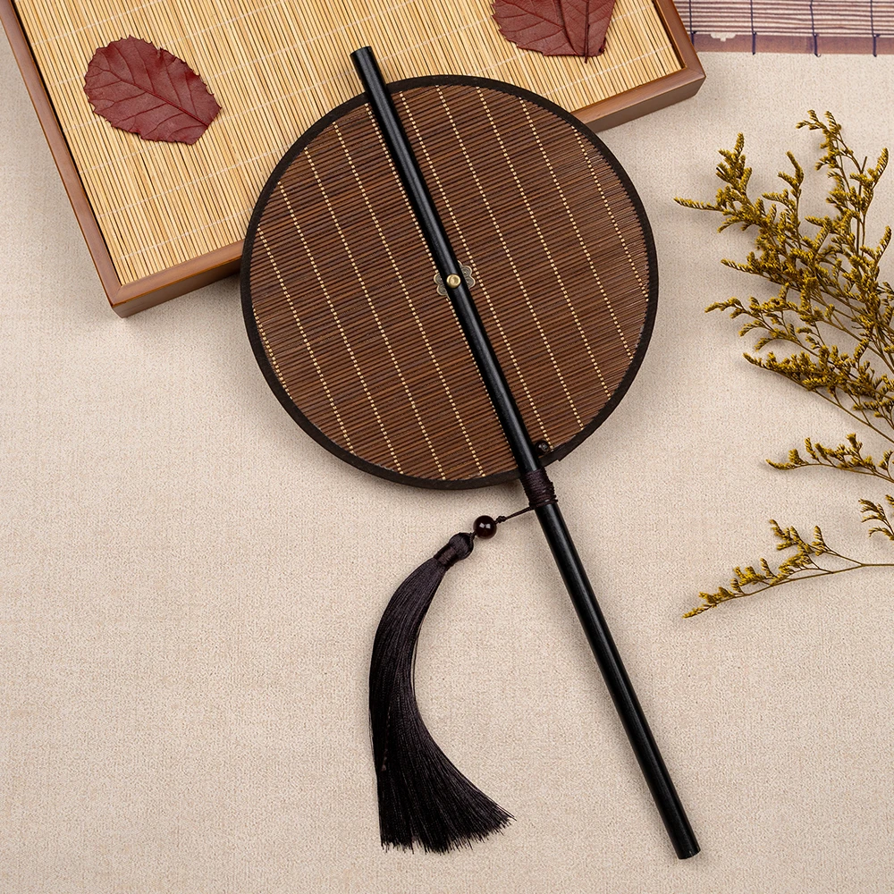 小号古风箭竹腰扇汉服团扇中国风流苏可卷曲折扇古典便携挂腰扇子