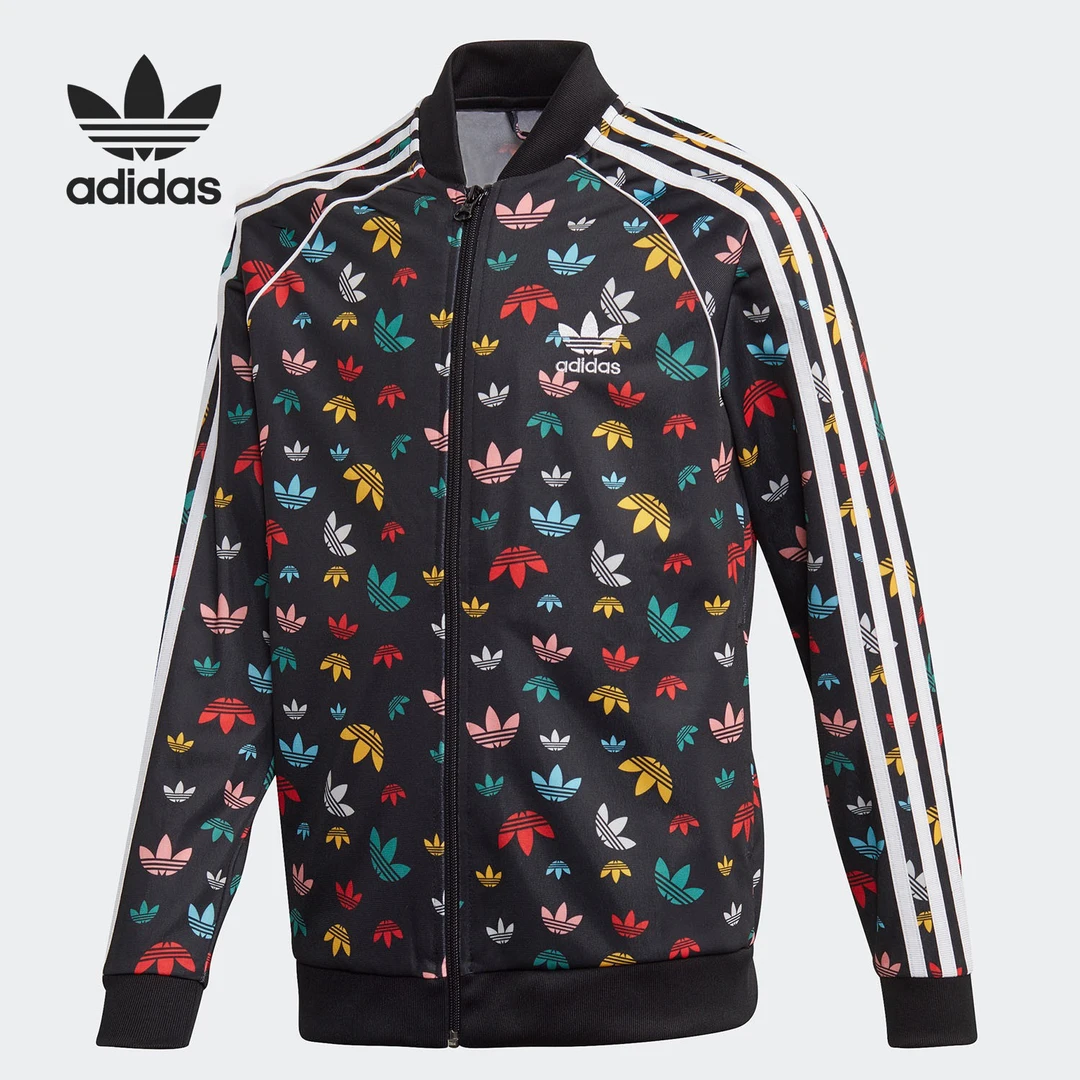 Adidas/阿迪达斯正品三叶草SST 大童经典印花运动夹克外套 FM4892