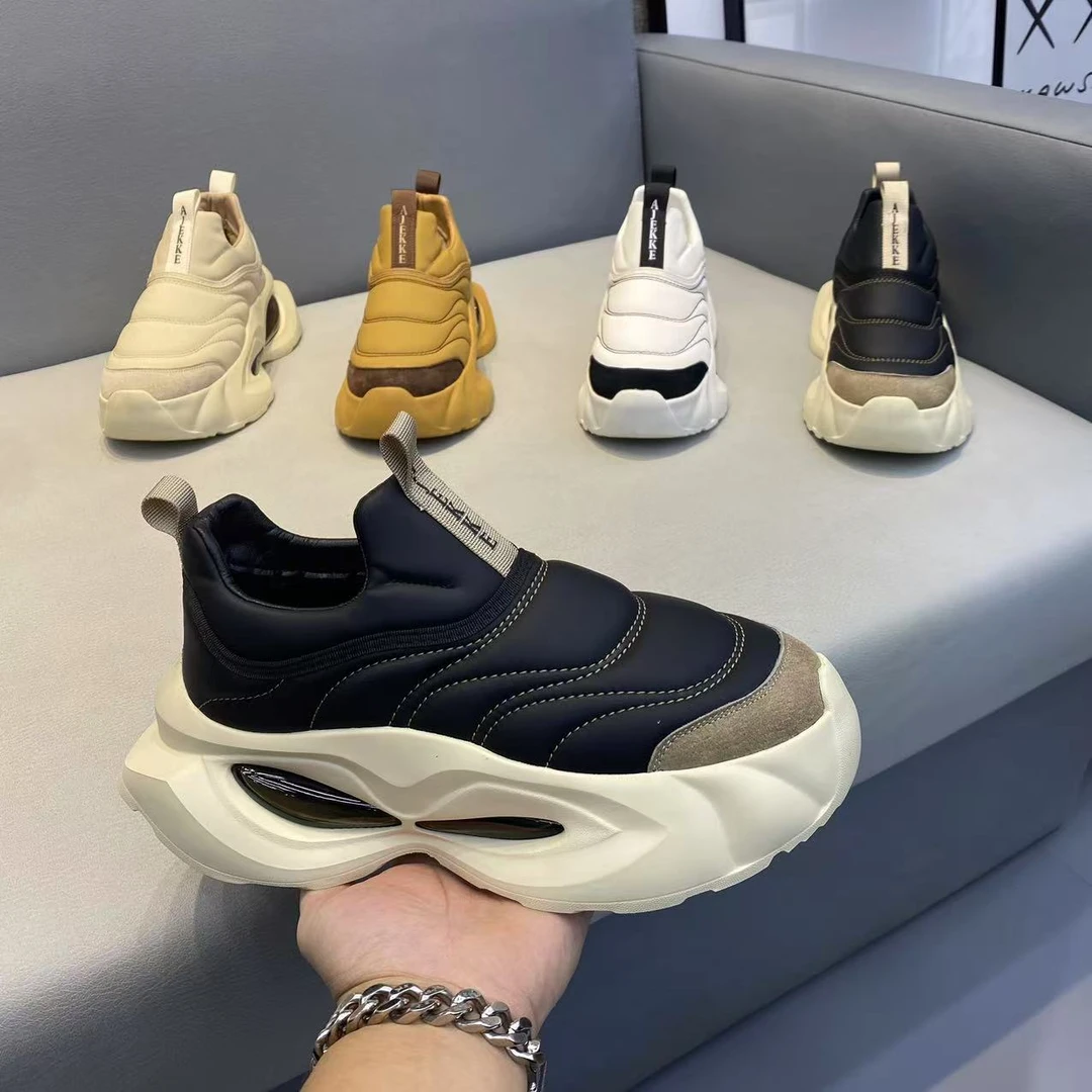 2024冬季时尚潮流个性一脚蹬百搭舒适厚底男士休闲鞋（皮鞋码）