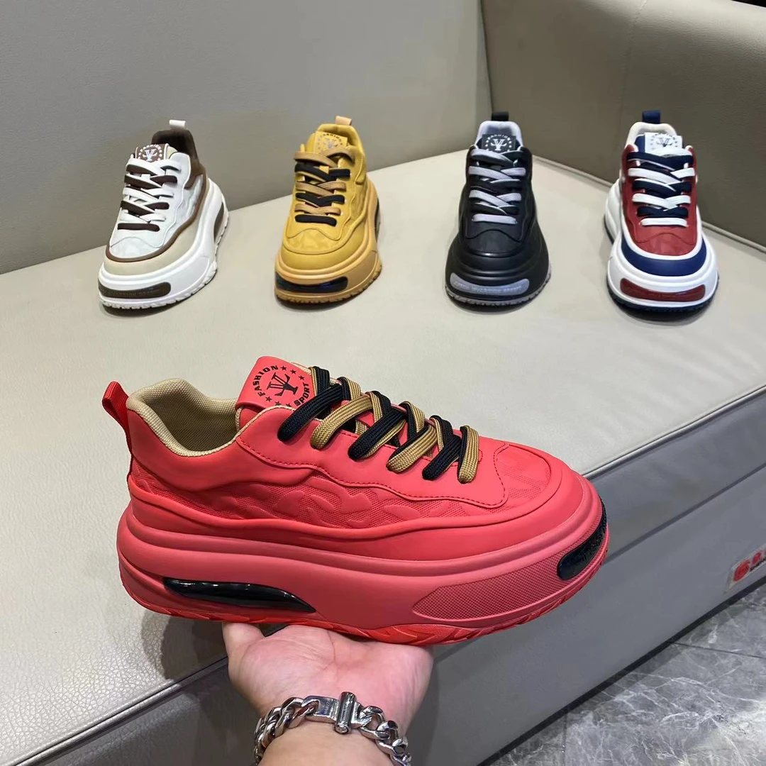 2024秋季男士新款潮男舒适时尚百搭透气厚底系带休闲鞋（皮鞋码）