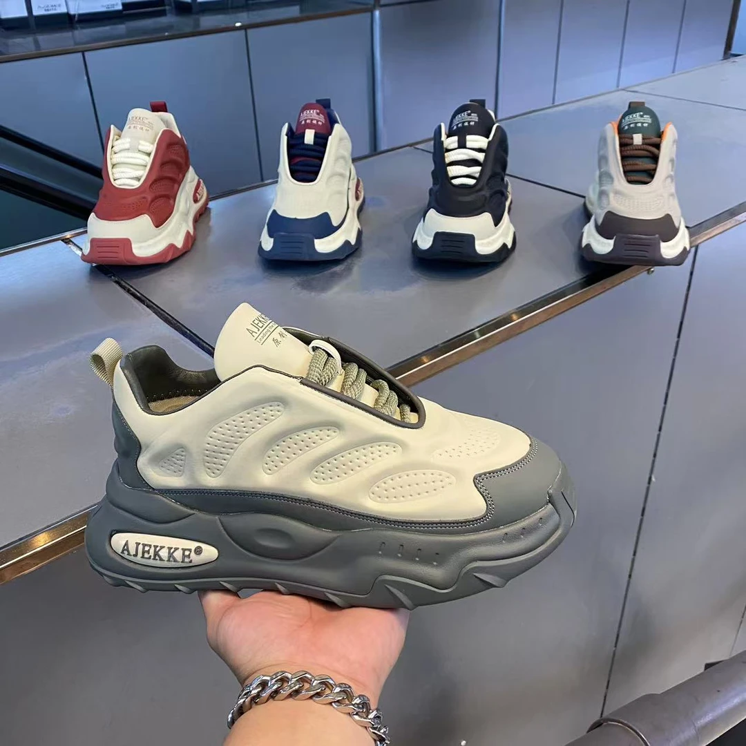 2024秋季男士时尚新款潮流百搭透气舒适厚底男款休闲鞋（皮鞋码）