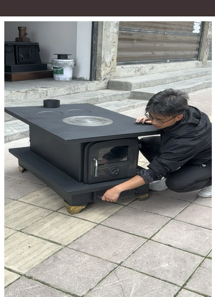 烧柴取暖炉家用藏式烤火炉农村柴火灶室内火炉木柴钢炉柴火炉藏族