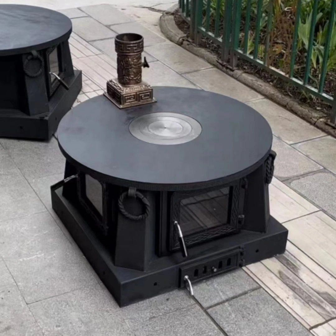 藏式真火火炉高颜值不生锈家用取暖炉客厅户外烧水做饭农村回风炉