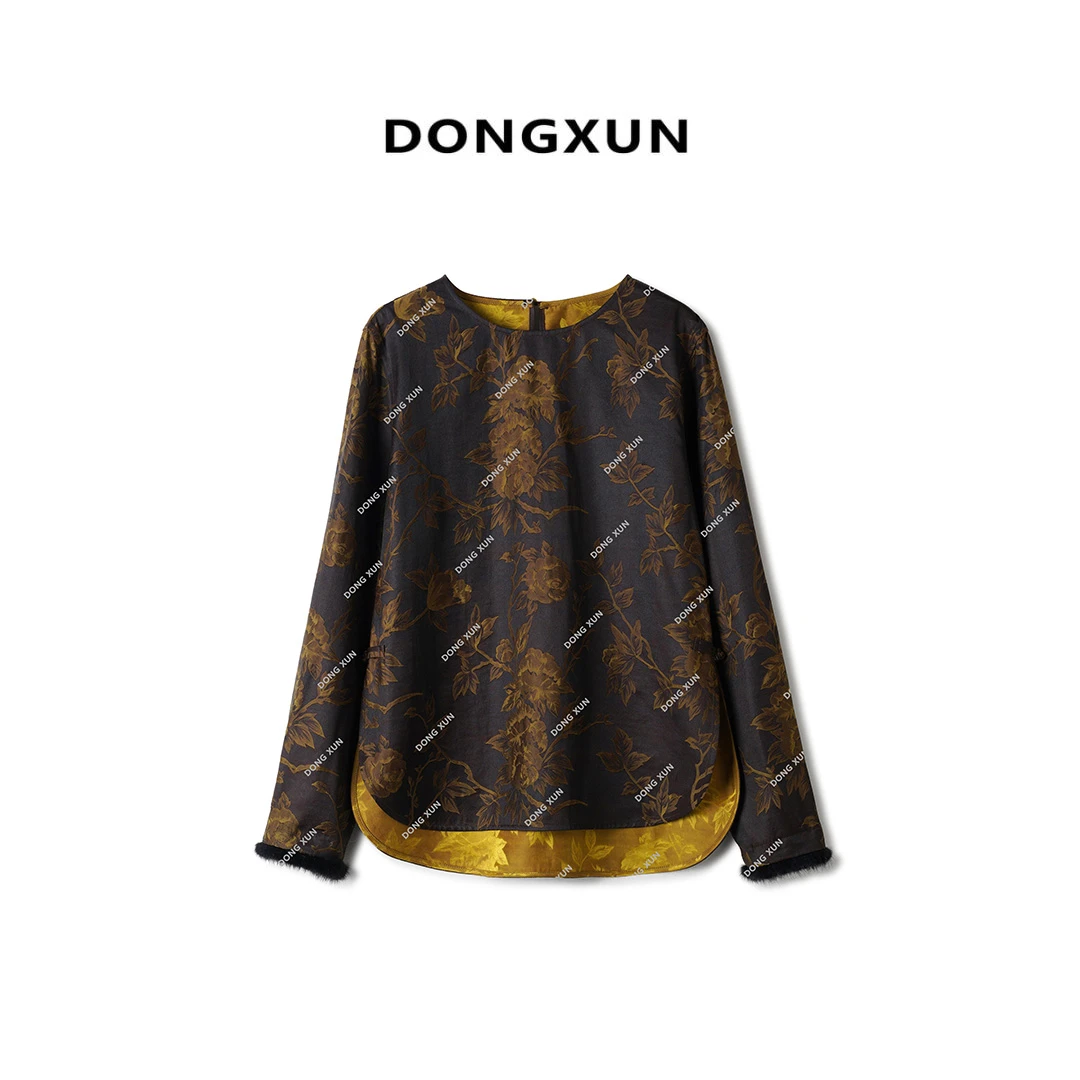 【金牡丹】桑蚕丝双面穿香云纱时尚休闲气质打底衫DX24AW046秋冬