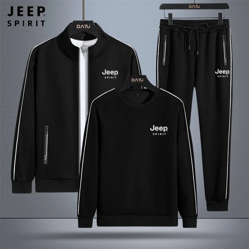 JEEPSPIRIT男士运动服套装立领2025年春秋季休闲百搭官方正品上衣