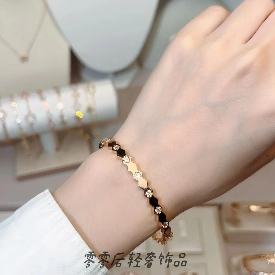 铜合金合成锆石手镯 【蜂窝巢手镯】时尚轻奢气质百搭小众简约经典