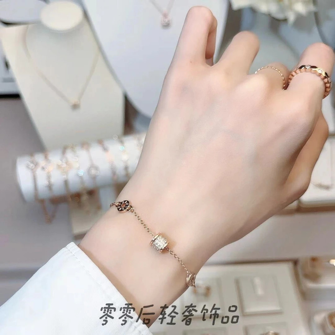 铜合金手链 【小蛮腰手链】气质轻奢时尚百搭小众简约设计满钻镶钻