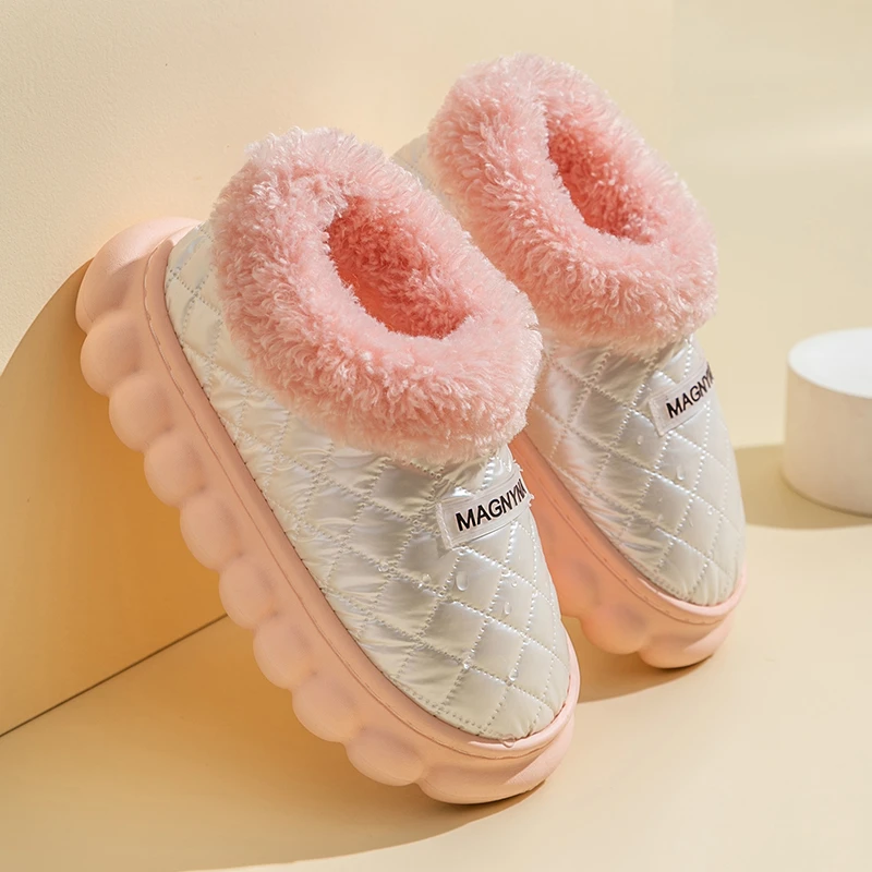 多巴胺棉拖鞋女冬天情侣厚底家居家拖鞋女包跟网红丸子底加厚保暖