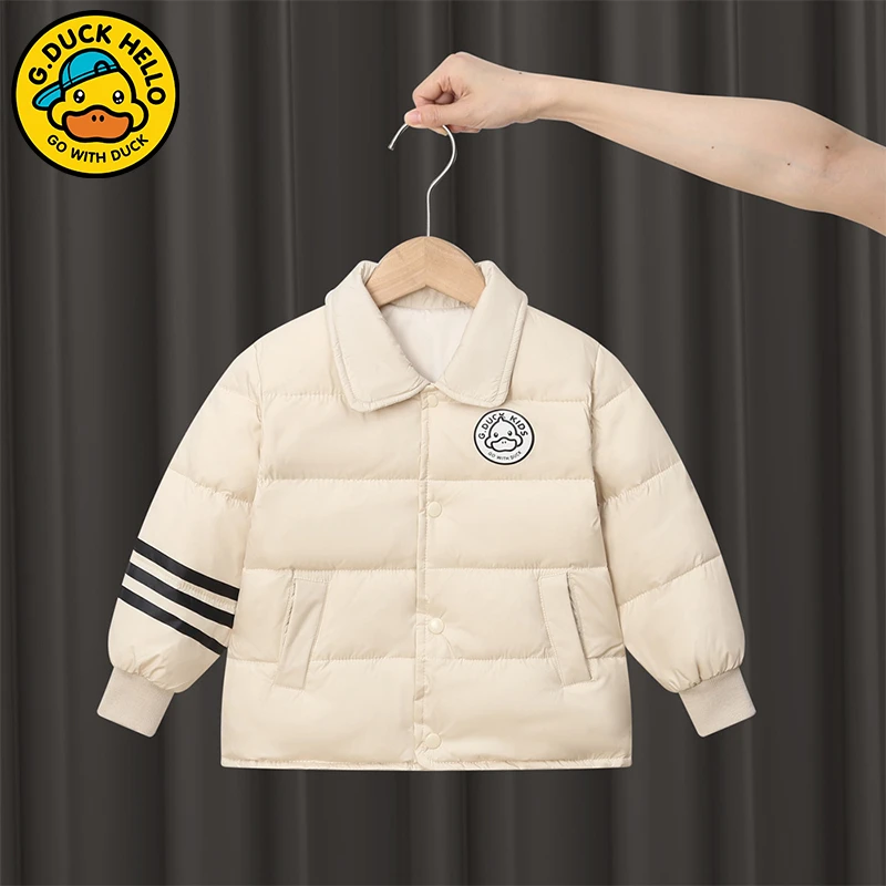 小黄鸭白鸭羽绒儿童羽丝服男女宝内胆中小童秋冬保暖翻领外套