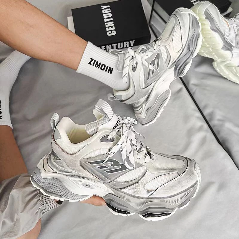 【莆田鞋】5xl走秀款老爹鞋2024新款男女款厚底增高情侣休闲鞋