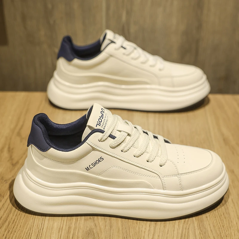 男士小白鞋韩版秋季男鞋厚底百搭休闲板鞋白色鞋子潮鞋MDCH6518