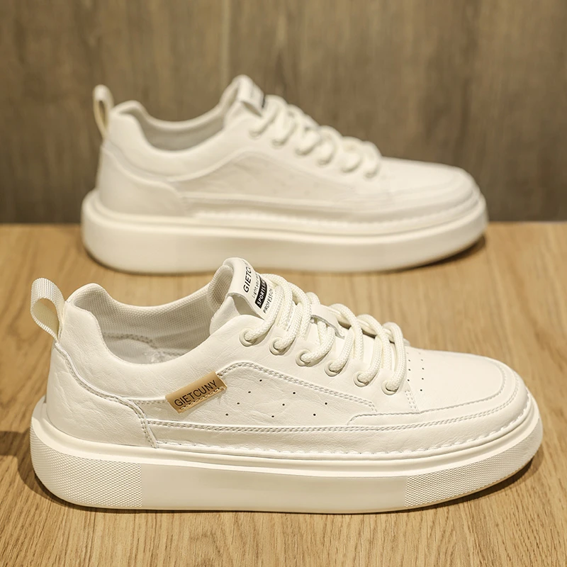 小白鞋男款2024新款透气男鞋百搭厚底男士板鞋休闲鞋潮鞋GGA3637