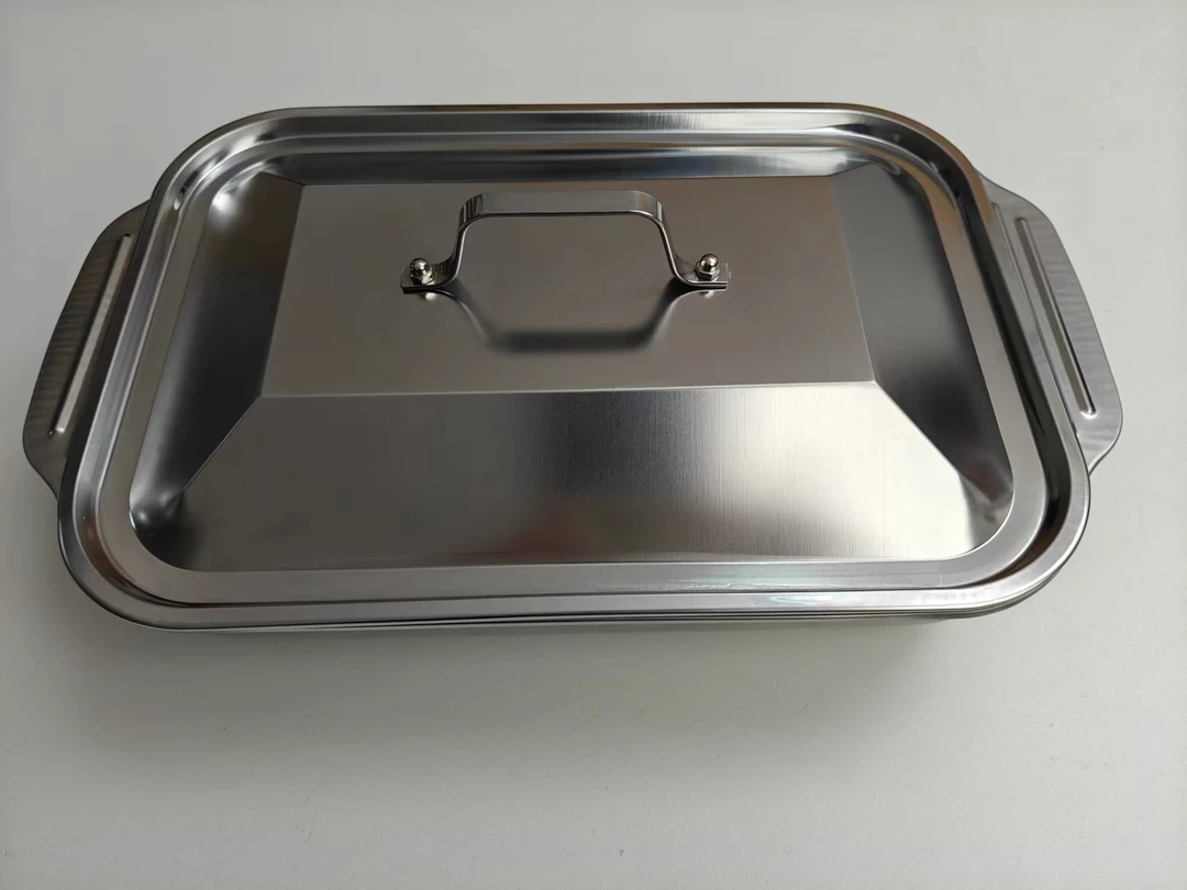 【下单送盖子】316食品级不锈钢方盘多功能烤鱼盘带盖家用