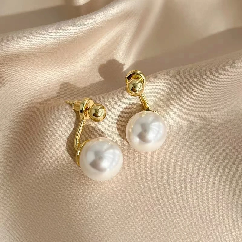 铜合金耳饰 贵气精致简约珠珠耳钉