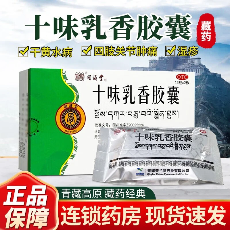 同济堂十味乳香胶囊0.3g*24粒 痛风 四肢关节肿痛 干黄水 湿疹