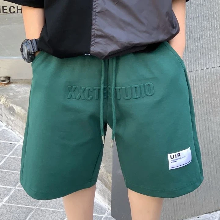 【立体印花～】黑/墨绿/米灰3色中大男童宽松运动休闲中裤百搭款