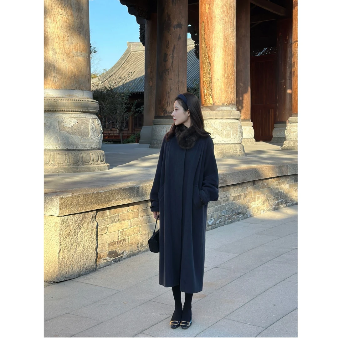 Maigela | 复古收藏级 骆马毛复古打褶重磅一件过冬加厚大衣 566