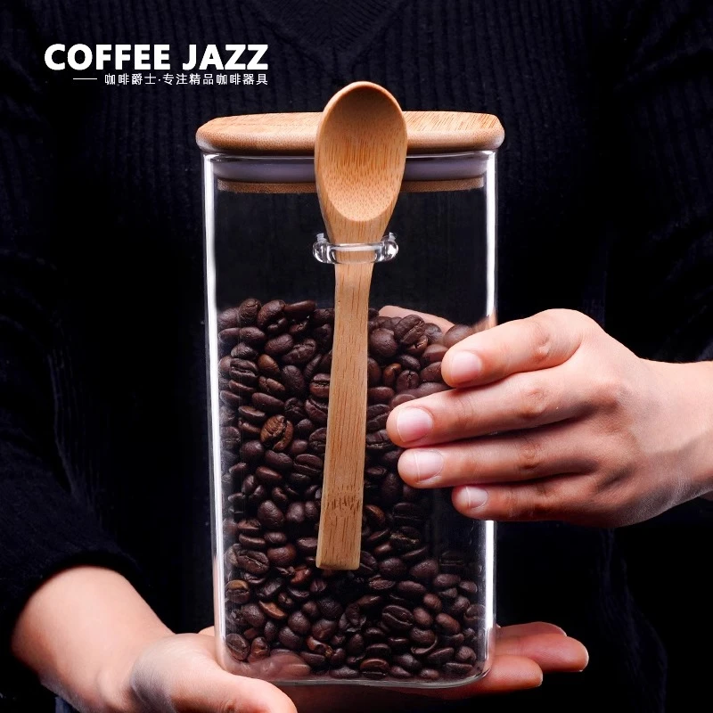 COFFEE JAZZ咖啡豆密封罐储物罐大容量防潮家用玻璃干果保存罐