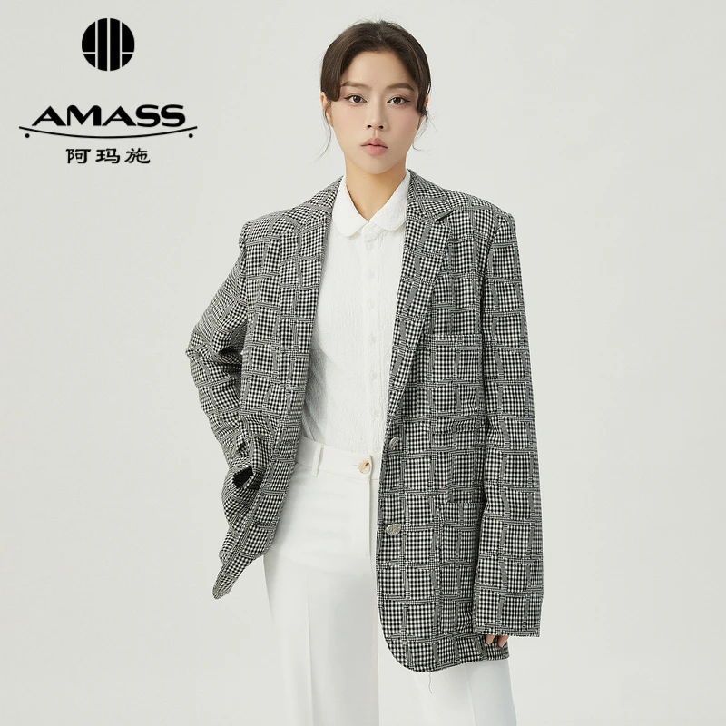 【二折商品，不退不换】阿玛施AMASS绵羊毛复古中长款西装5400587