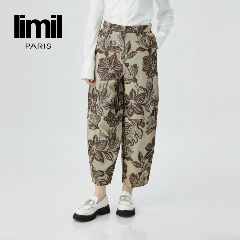 阿玛施丽米儿lil新款女装高级限量款百搭复古九分休闲裤9100068