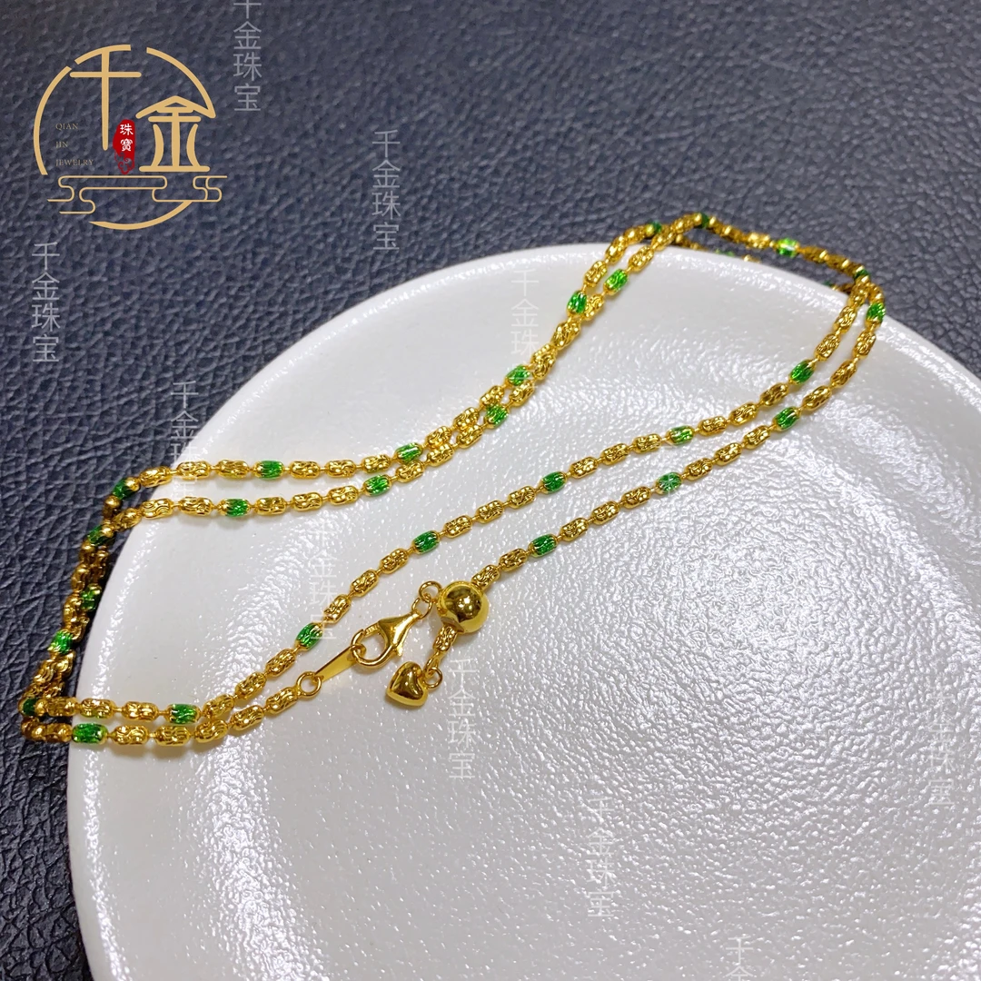 925银银制品 S925银烧蓝女神链可调节万能链项链约55cm