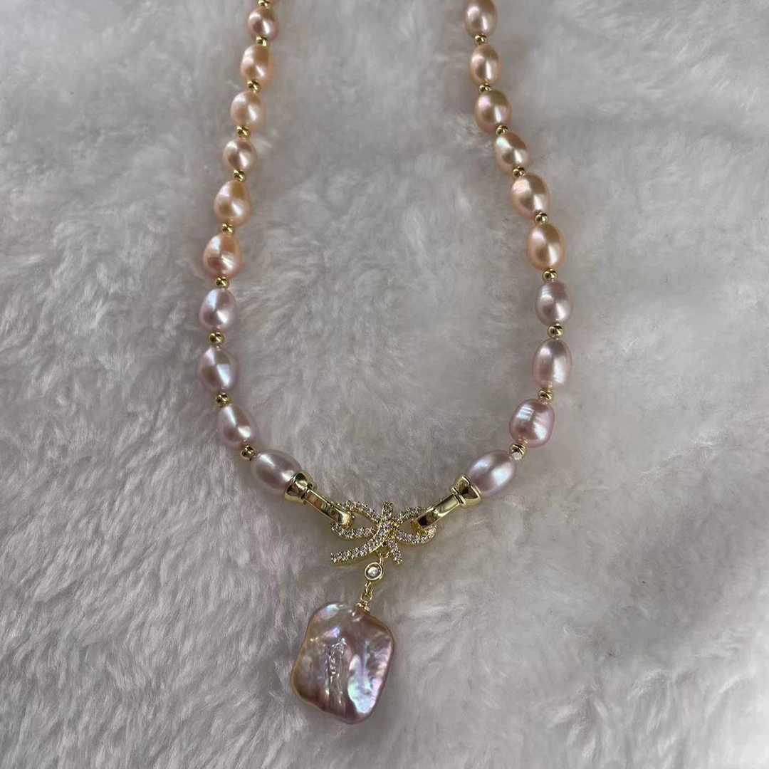 ZY0020（糖果色巴洛克珍珠项链）时尚大气优雅气质可爱甜美小众项链