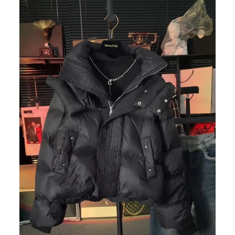 羽绒服服2023年新款韩版时尚休闲款服外套女服工装短款小袄女潮
