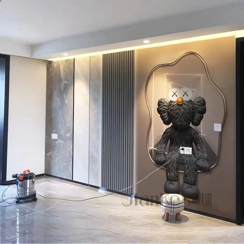 定制3D设计潮牌暴力熊壁纸网红男装直播间潮鞋美发店自带背景墙布