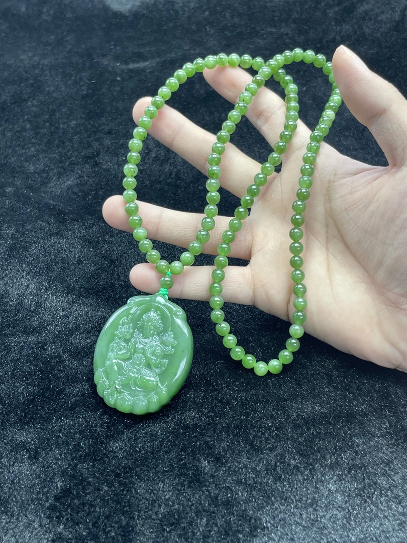 【小耿珠宝】和田玉碧玉度母/套（多样性发其一）