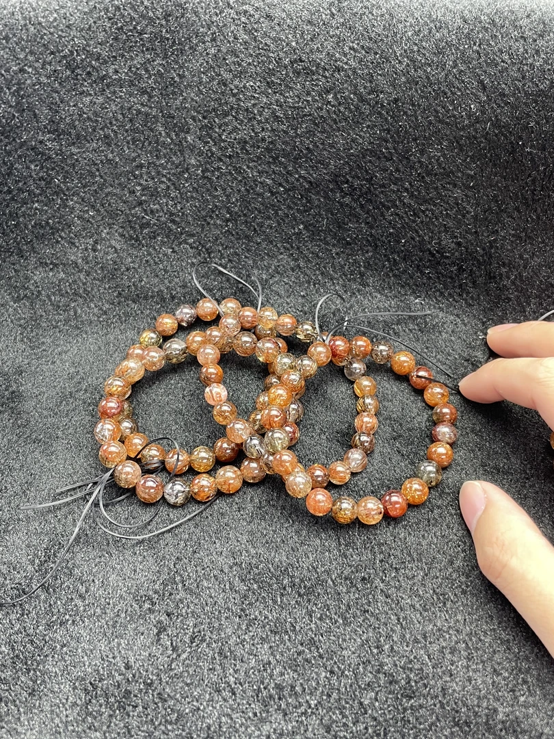 【小耿珠宝】黑金超水晶手串7mm（多样性发一）