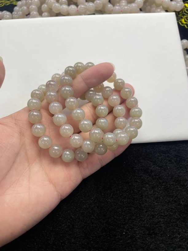 【小耿珠宝】和田玉藕粉手串/10mm（多样性发其一）