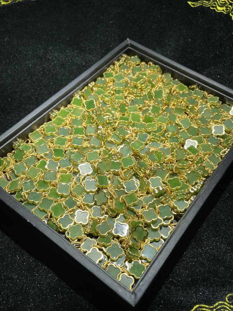 【小耿珠宝】和田玉碧玉四叶草吊坠/（多样性发其一）